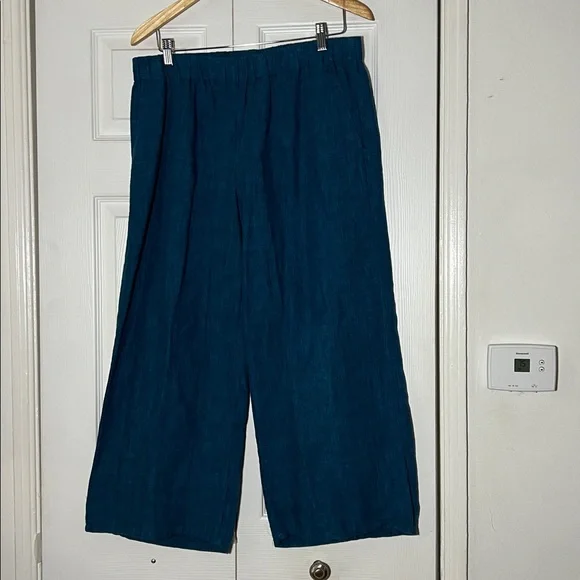Eileen Fisher Organic Linen Wide Leg Pant Women’s Medium - Picture 2 of 6